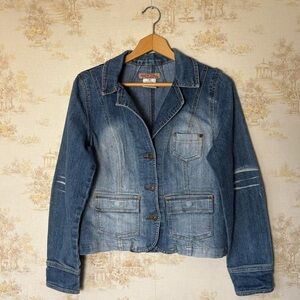 Vintage 90s Y2K Paris Blues faded denim jean jacket size M